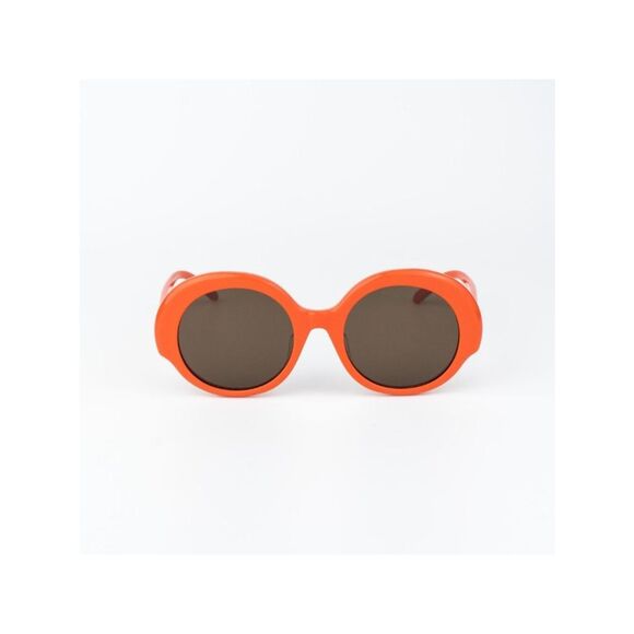 Loewe Women Sunglasses Orange Brown Round LW40135F 42E NEW AUTHENTIC